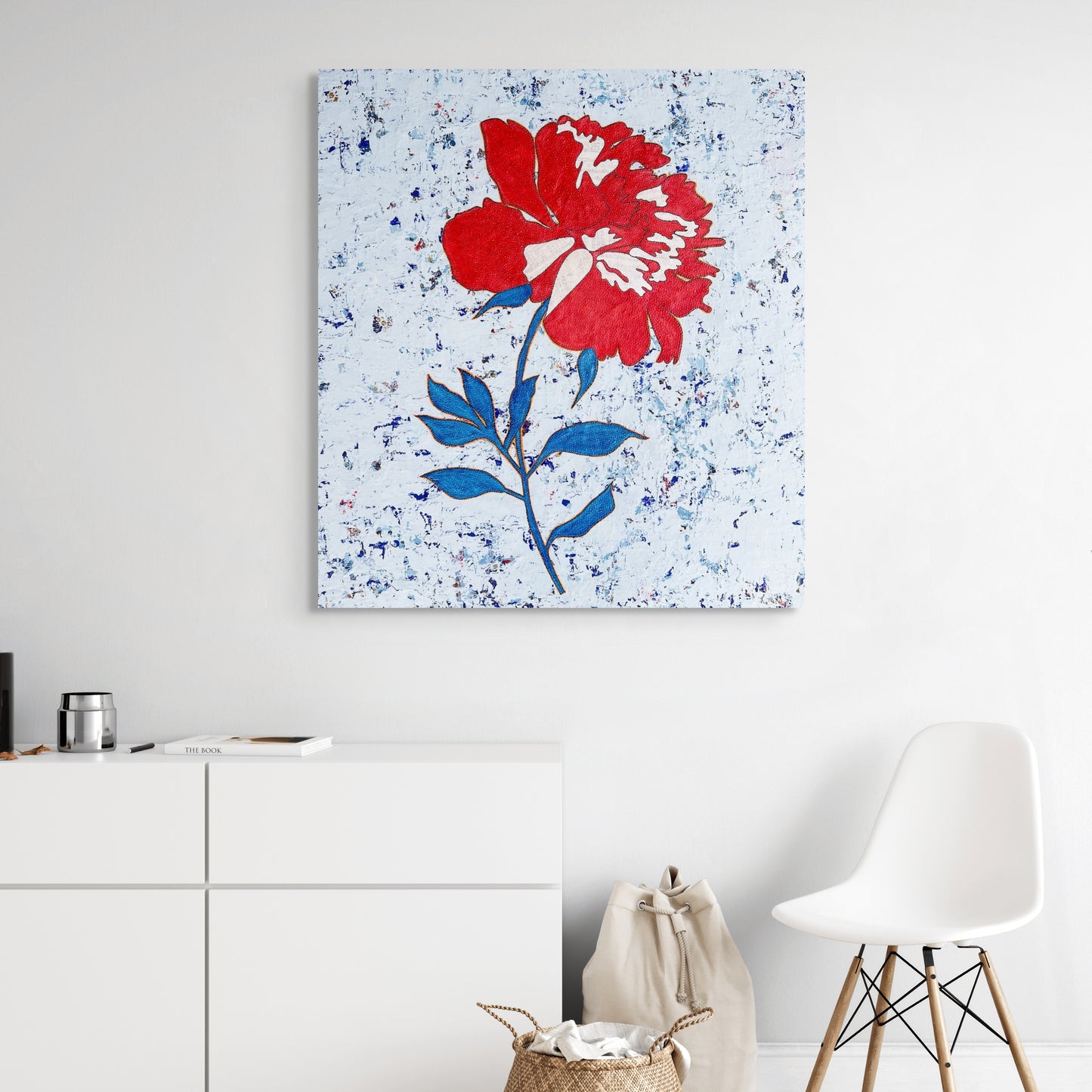 'Country Town Girl' Abstract Red/Orange Peony Flower