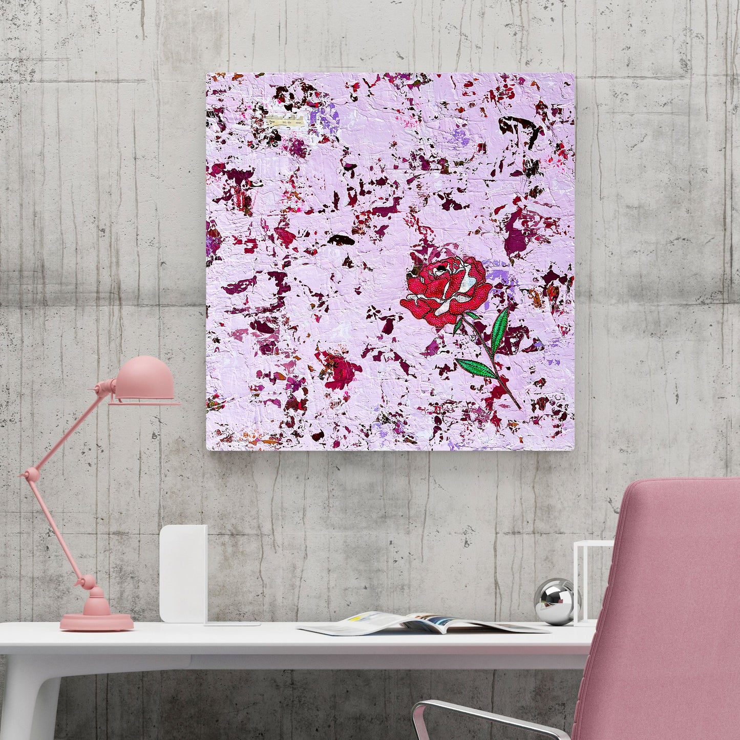 'Dear Little Rose' Abstract Bright Pink Rose