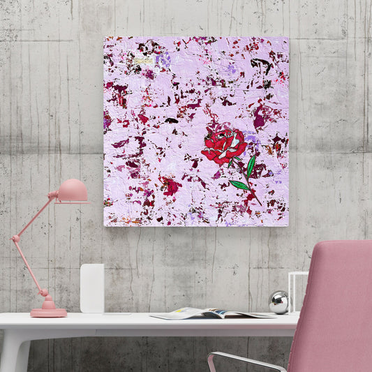 'Dear Little Rose' Abstract Bright Pink Rose