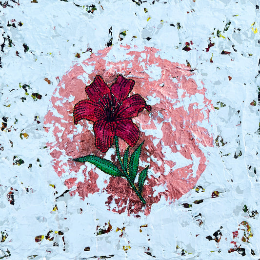 'Red Velvet' Abstract Red Lilly Flower